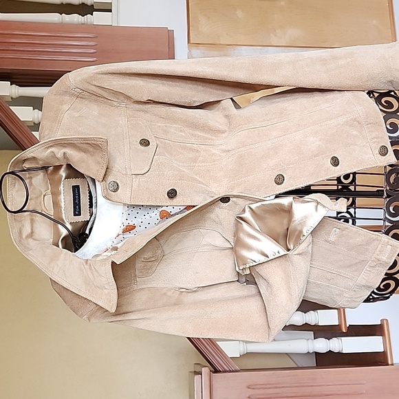 2 pc For Joseph Suede Jacket & XX3 Sheer Strawberry Top BUNDLE 2 PIECE both sz S - Picture 4 of 17